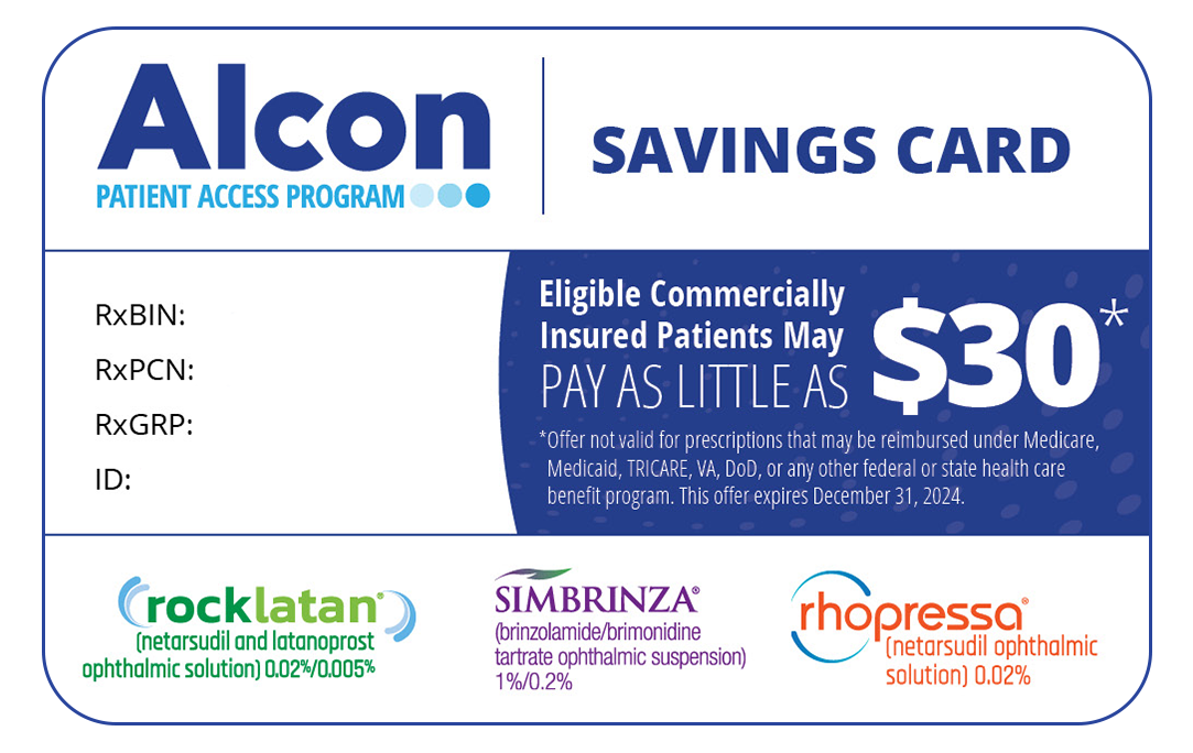 Alcon prescription savings card
