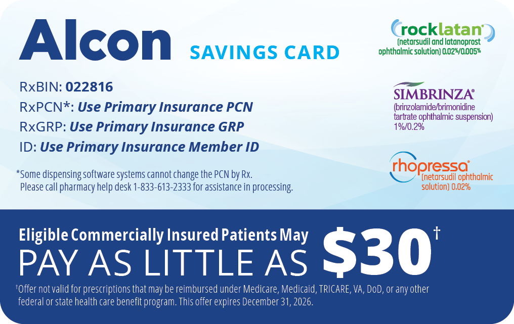 Alcon prescription savings card